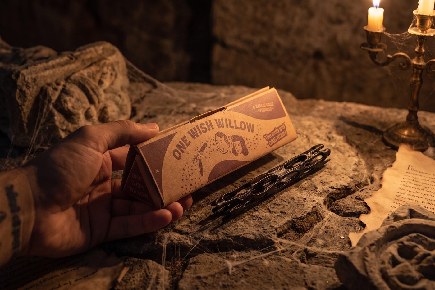 One Wish Willow box in hand